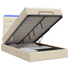 Ottoman Bed met Matrassen en LED Crèmekleurig 120 x 200 cm Stof