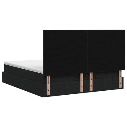 Ottoman Bed met Matrassen en LED Zwart 140 x 190 cm Stof