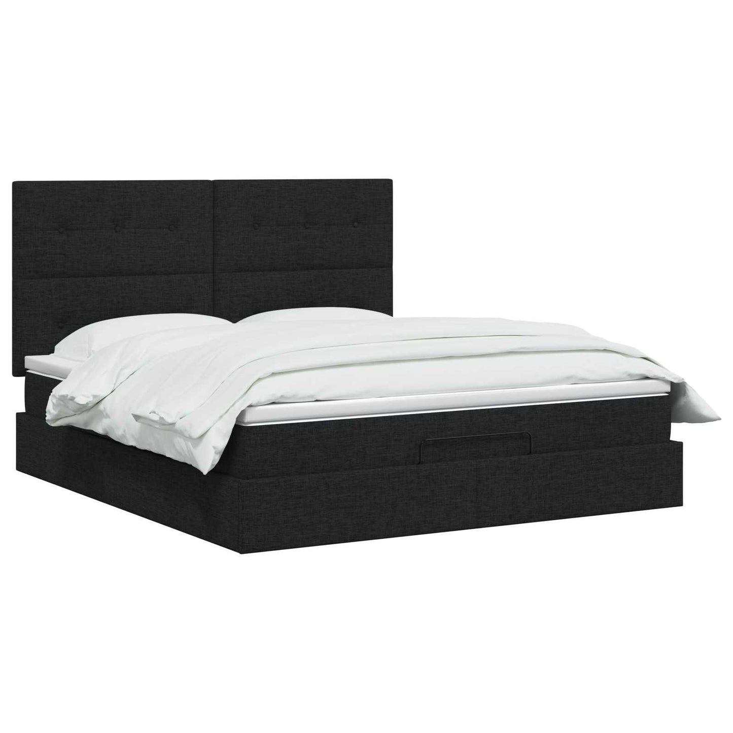 Ottoman Bed met Matrassen en LED Zwart 140 x 190 cm Stof