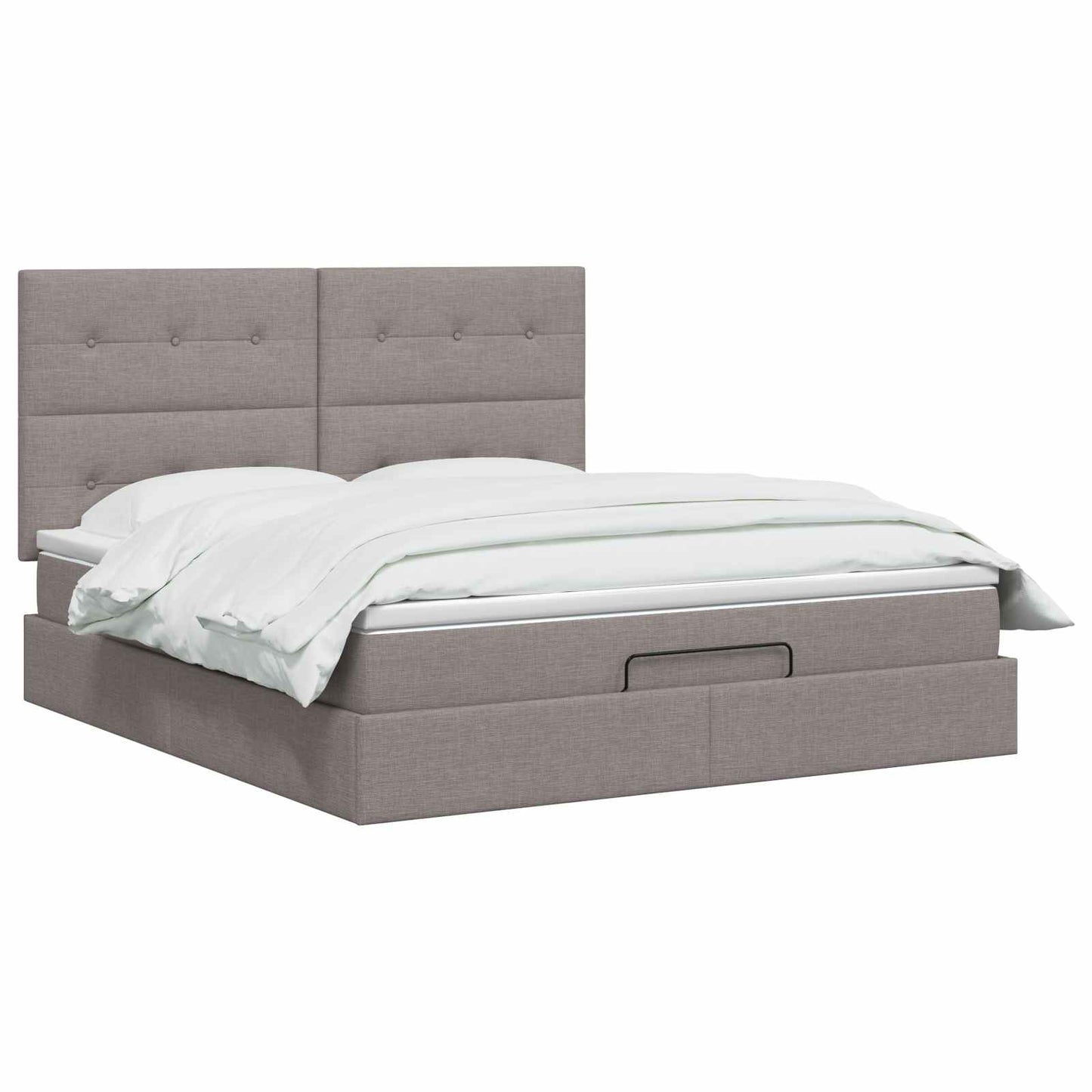 Ottoman Bed met Matrassen en LED Taupe 140 x 190 cm Stof