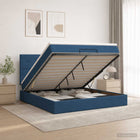 Ottoman bed 180x200 cm blauw stof
