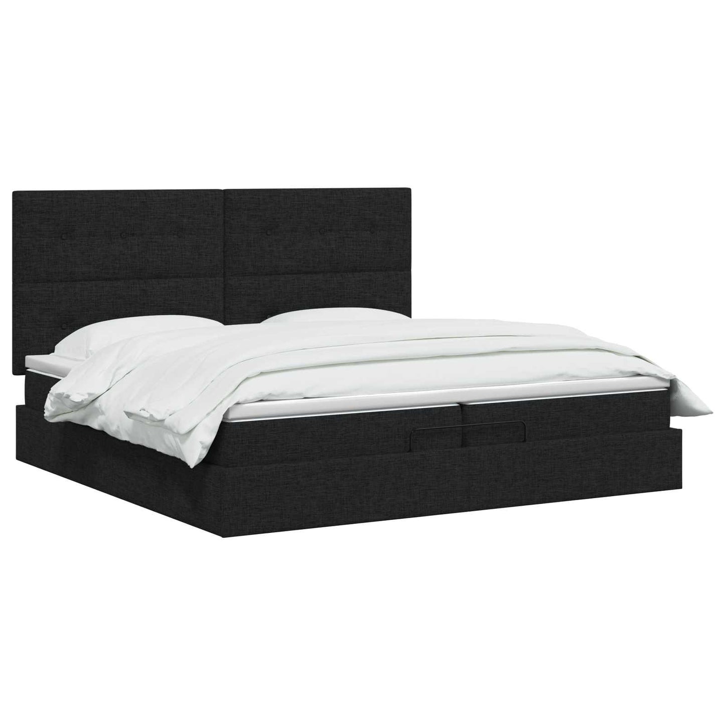 Ottoman Bed met Matrassen en LED Zwart 200 x 200 cm Stof