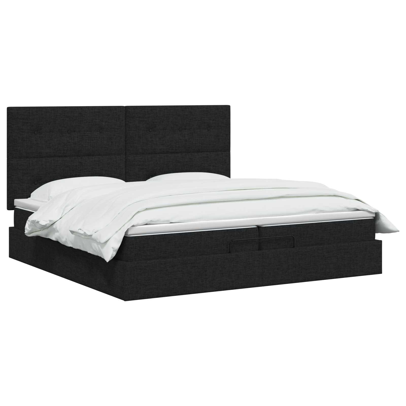 Ottoman Bed met Matrassen en LED Zwart 200 x 200 cm Stof
