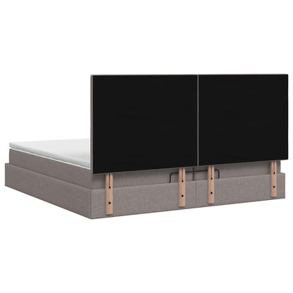 Ottoman Bed met Matrassen en LED Taupe 200 x 200 cm Stof