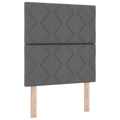 Ottoman Bed met Matrassen en LED Donkergrijs 80 x 200 cm Stof