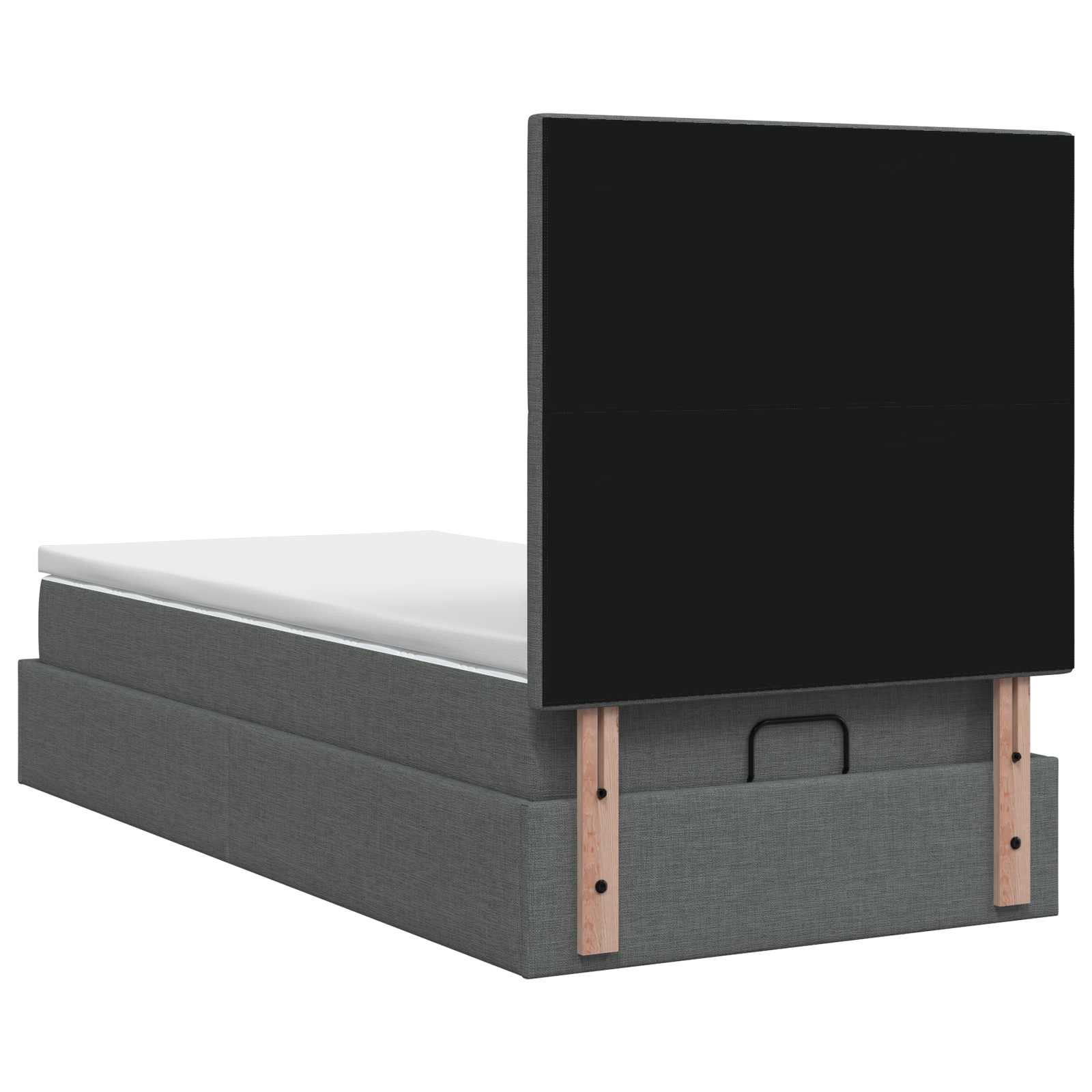 Ottoman Bed met Matrassen en LED Donkergrijs 80 x 200 cm Stof