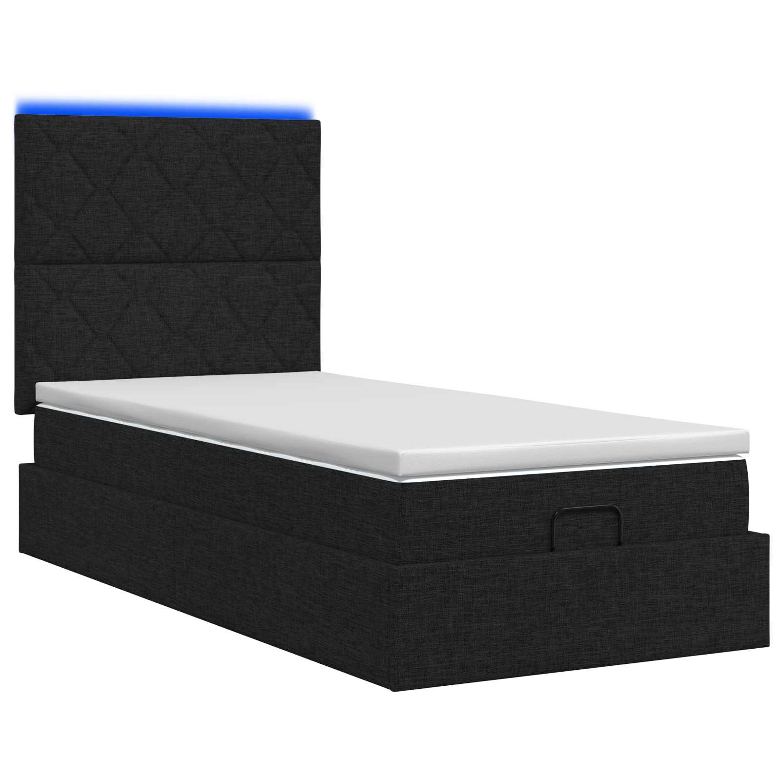Ottoman Bed met Matrassen en LED Zwart 80 x 200 cm Stof
