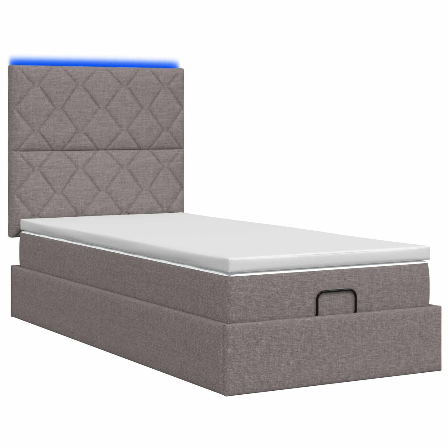 Ottoman Bed met Matrassen en LED Taupe 80 x 200 cm Stof
