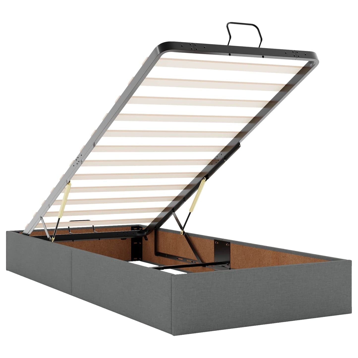 Ottoman Bed met Matrassen en LED Donkergrijs 100 x 200 cm Stof