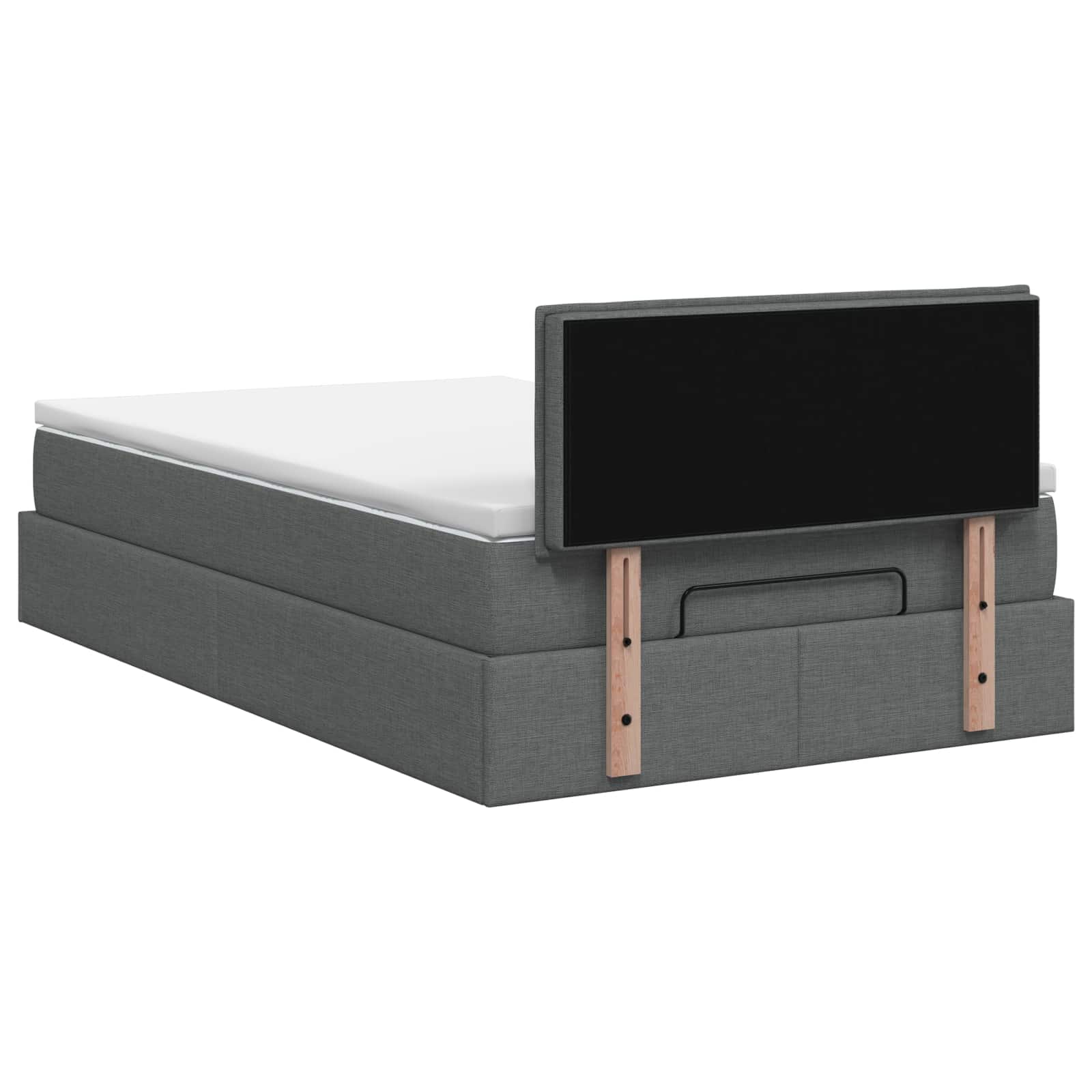 Ottoman Bed met Matrassen en LED Donkergrijs 120 x 190 cm Stof