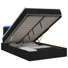 Ottoman bed 120x190 cm zwart met opbergruimte en led
