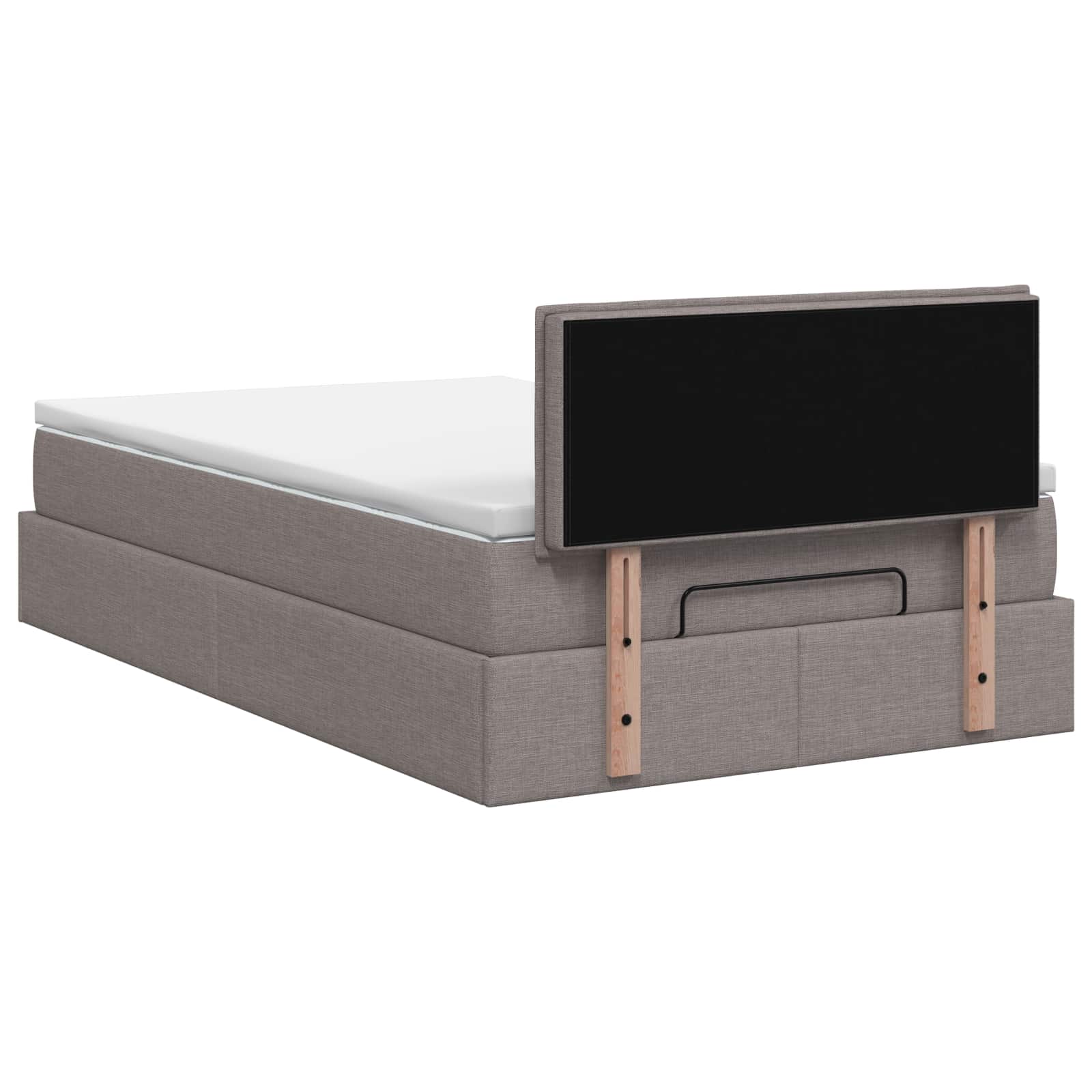 Ottoman Bed met Matrassen en LED Taupe 120 x 190 cm Stof