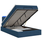 Ottoman Bed met Matrassen en LED Blauw 120 x 190 cm Stof