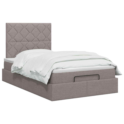 Ottoman Bed met Matrassen en LED Taupe 120 x 200 cm Stof