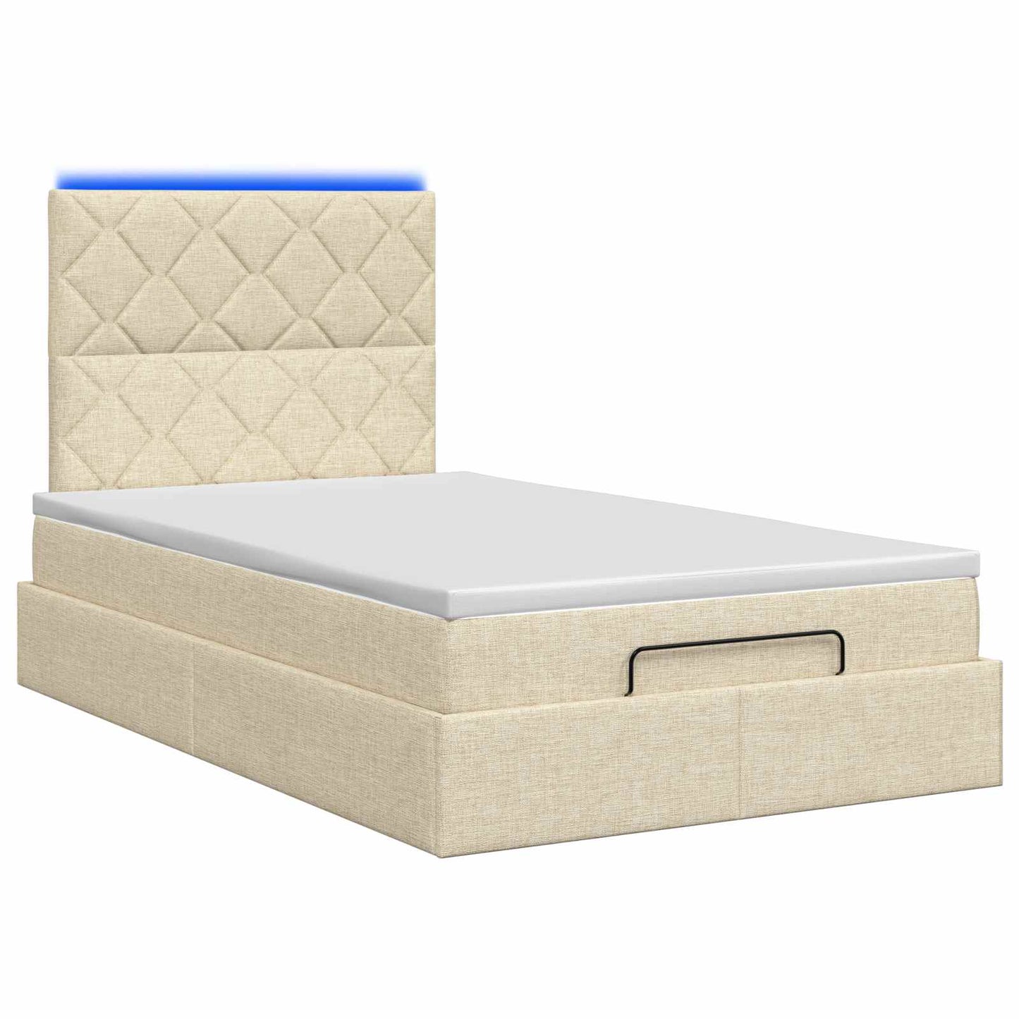 Ottoman Bed met Matrassen en LED Crèmekleurig 120 x 200 cm Stof