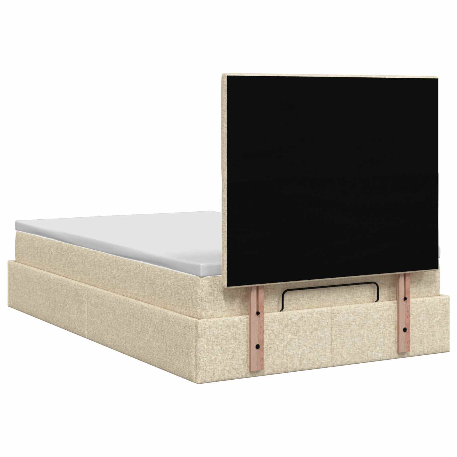 Ottoman Bed met Matrassen en LED Crèmekleurig 120 x 200 cm Stof