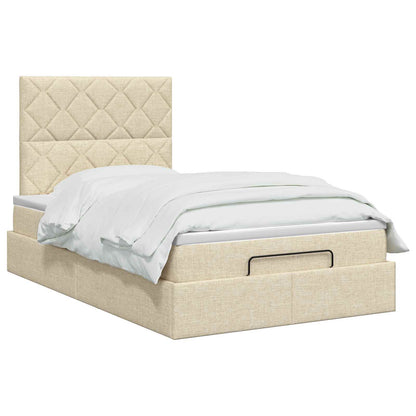 Ottoman Bed met Matrassen en LED Crèmekleurig 120 x 200 cm Stof