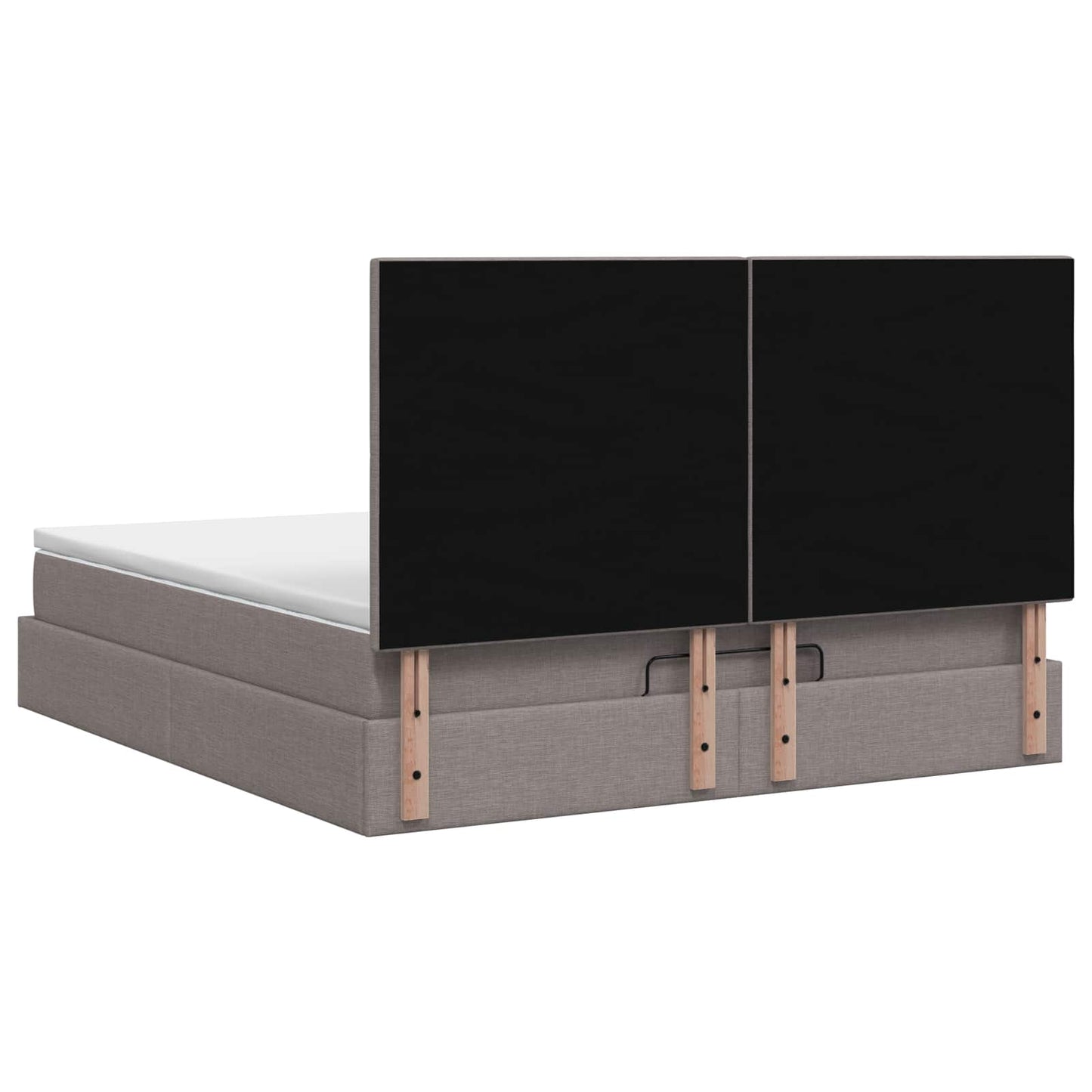 Ottoman Bed met Matrassen en LED Taupe 140 x 190 cm Stof