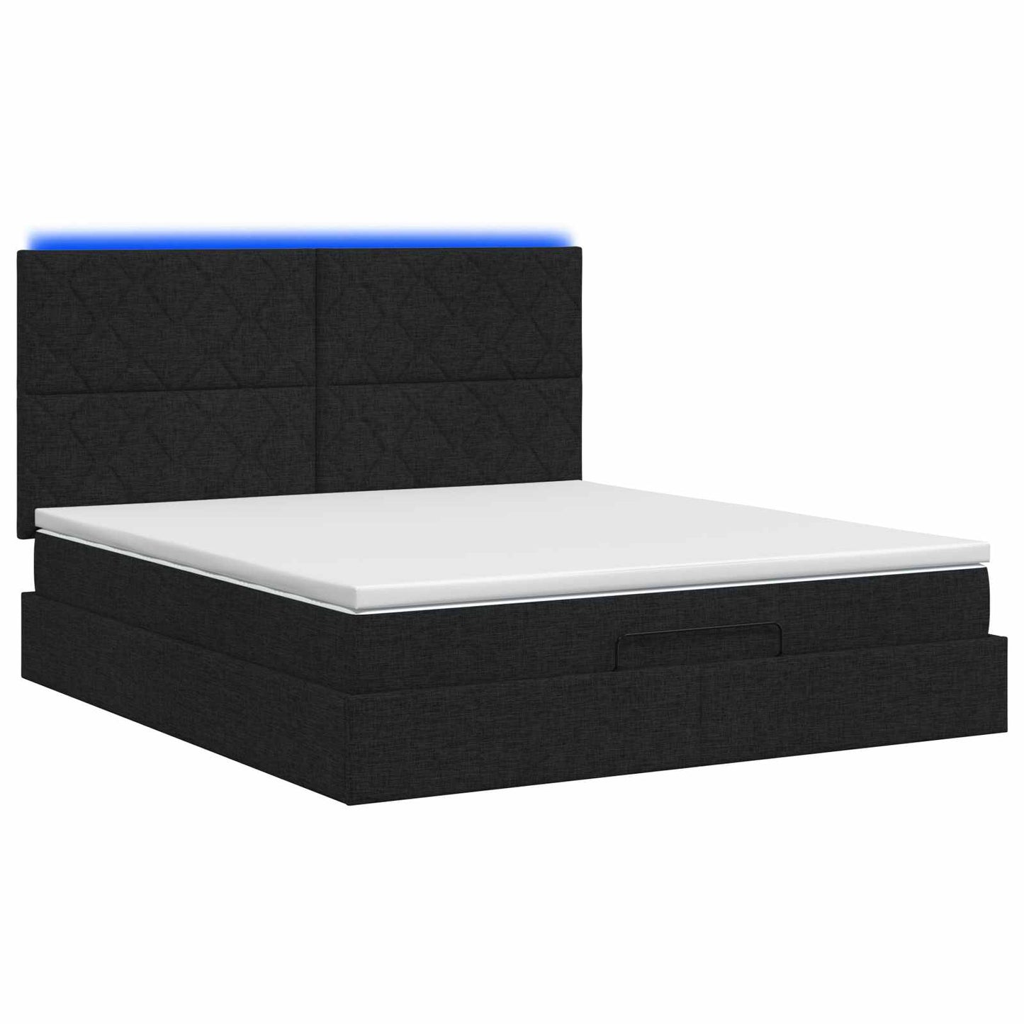 Ottoman Bed met Matrassen en LED Zwart 140 x 200 cm Stof