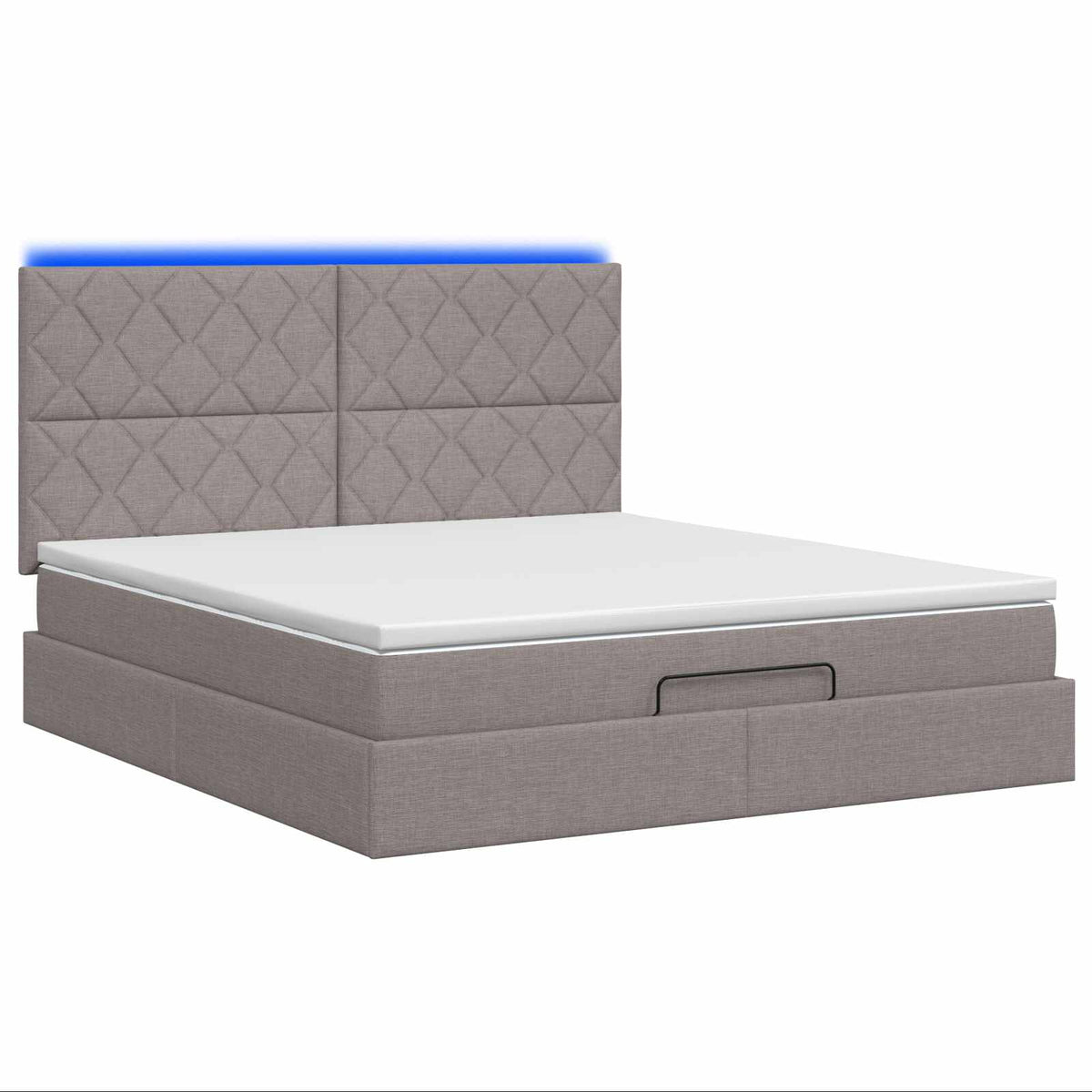 Ottoman Bed met Matrassen en LED Taupe 160 x 200 cm Stof