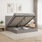 Ottoman bed 180x200 cm taupe met matras en hoofdbord