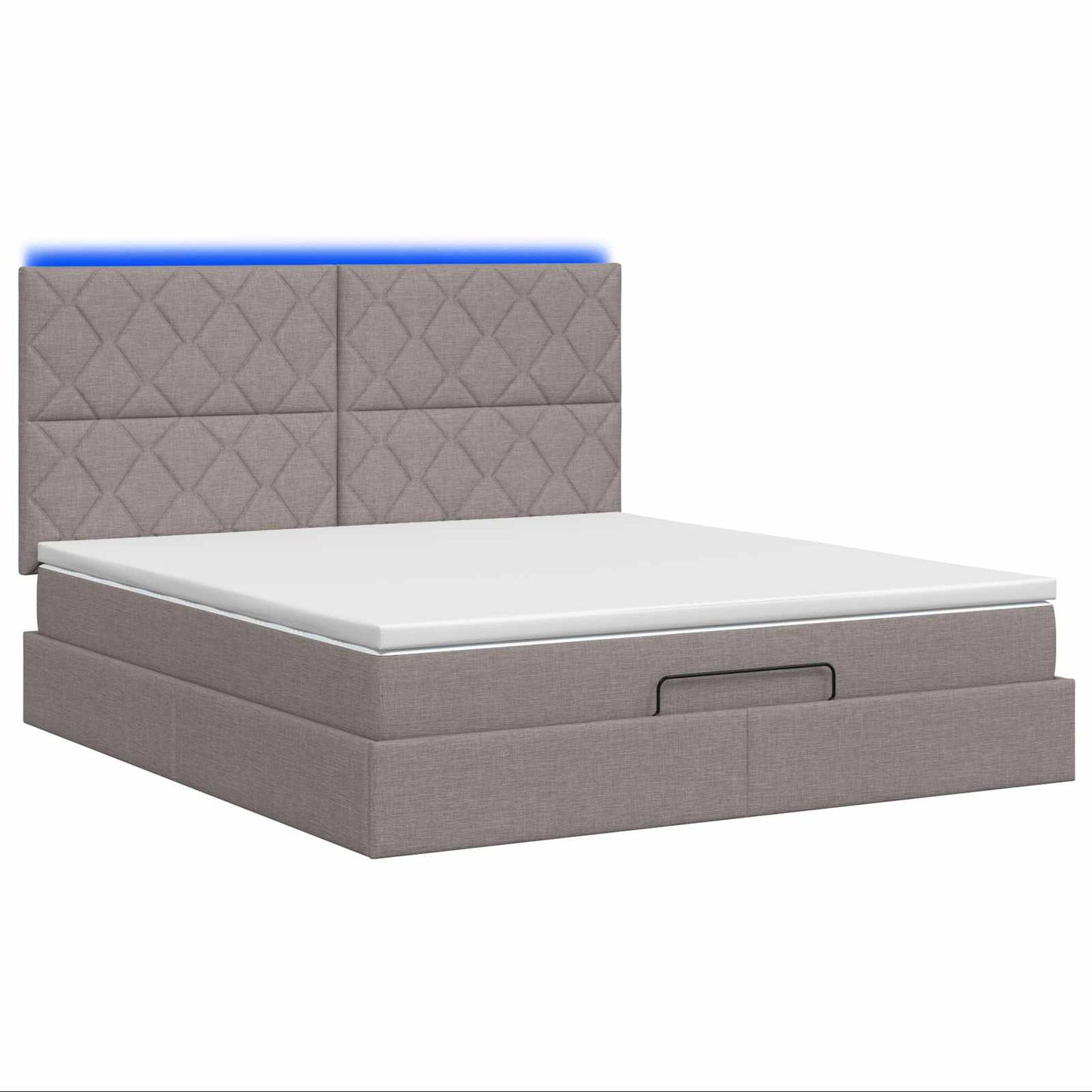 Ottoman Bed met Matrassen en LED Taupe 180 x 200 cm Stof