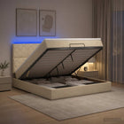 Ottoman bed 180x200 cm crèmekleurig met opbergruimte