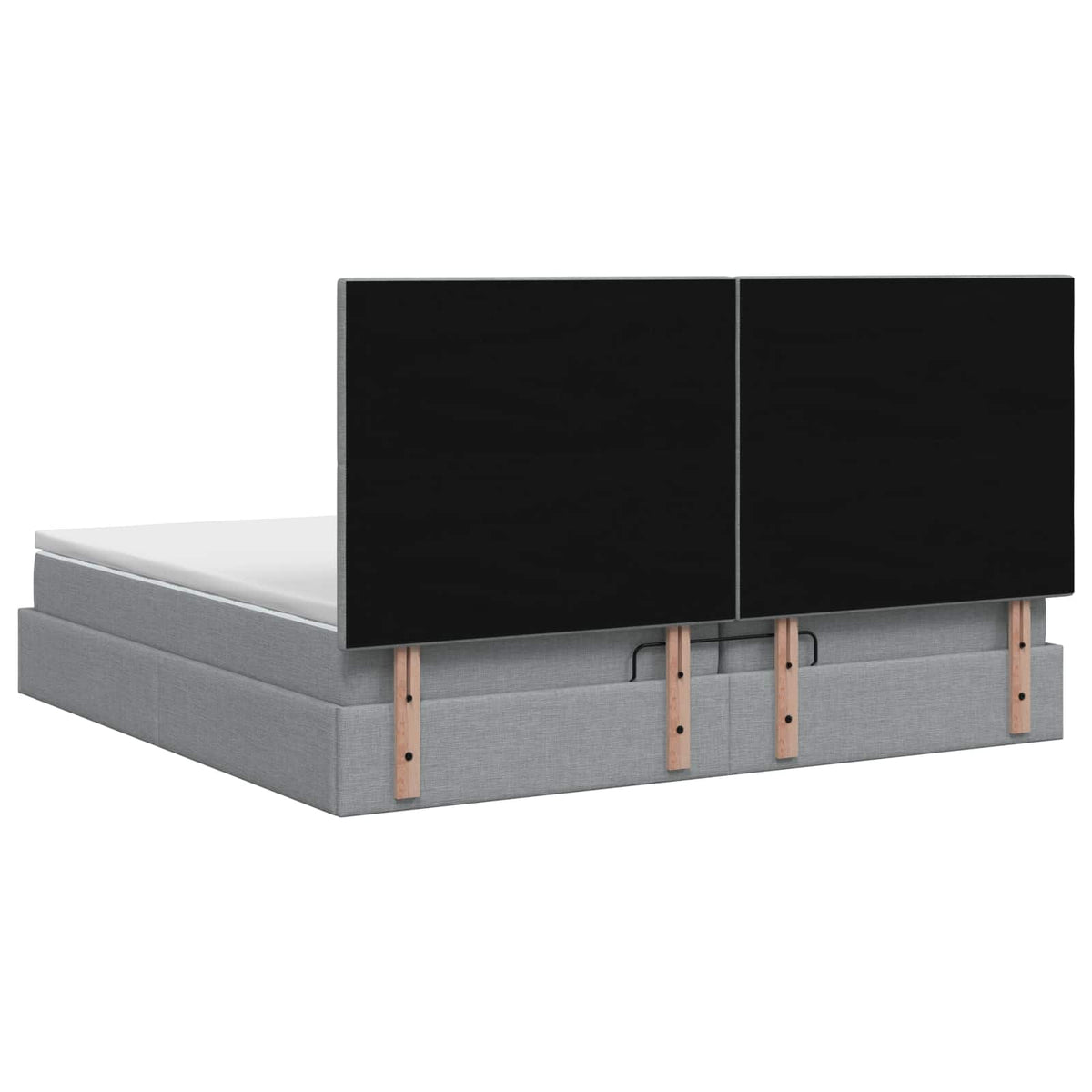 Ottoman Bed met Matrassen en LED Lichtgrijs 200 x 200 cm Stof