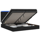 Ottoman Bed met Matrassen en LED Zwart 200 x 200 cm Stof