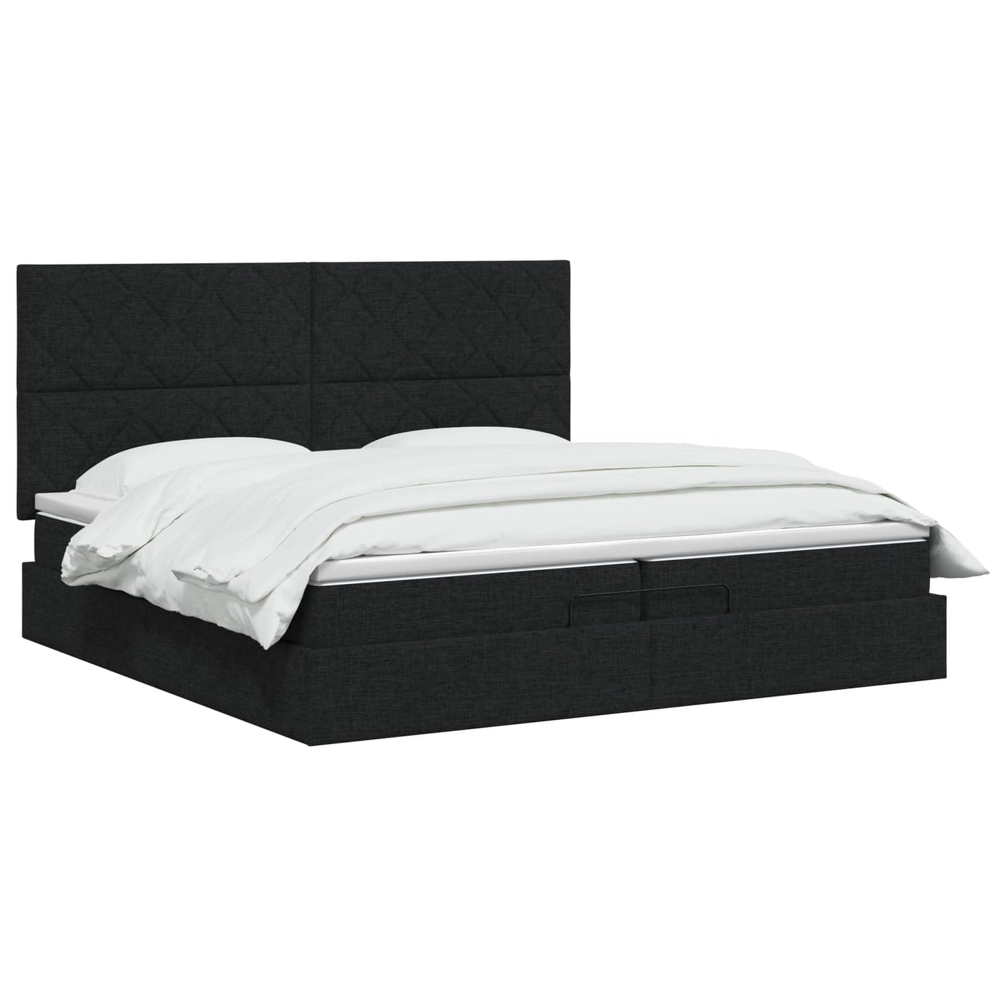 Ottoman Bed met Matrassen en LED Zwart 200 x 200 cm Stof