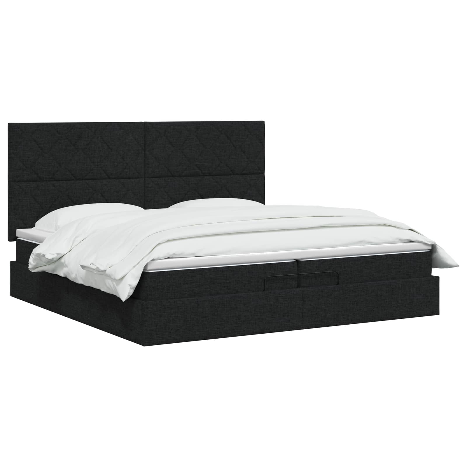 Ottoman Bed met Matrassen en LED Zwart 200 x 200 cm Stof