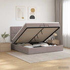 Ottoman bed met matras 200x200 cm taupe