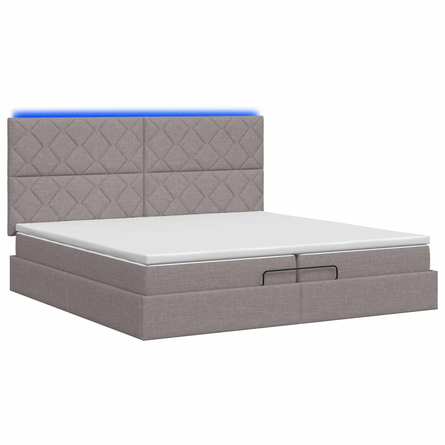 Ottoman Bed met Matrassen en LED Taupe 200 x 200 cm Stof