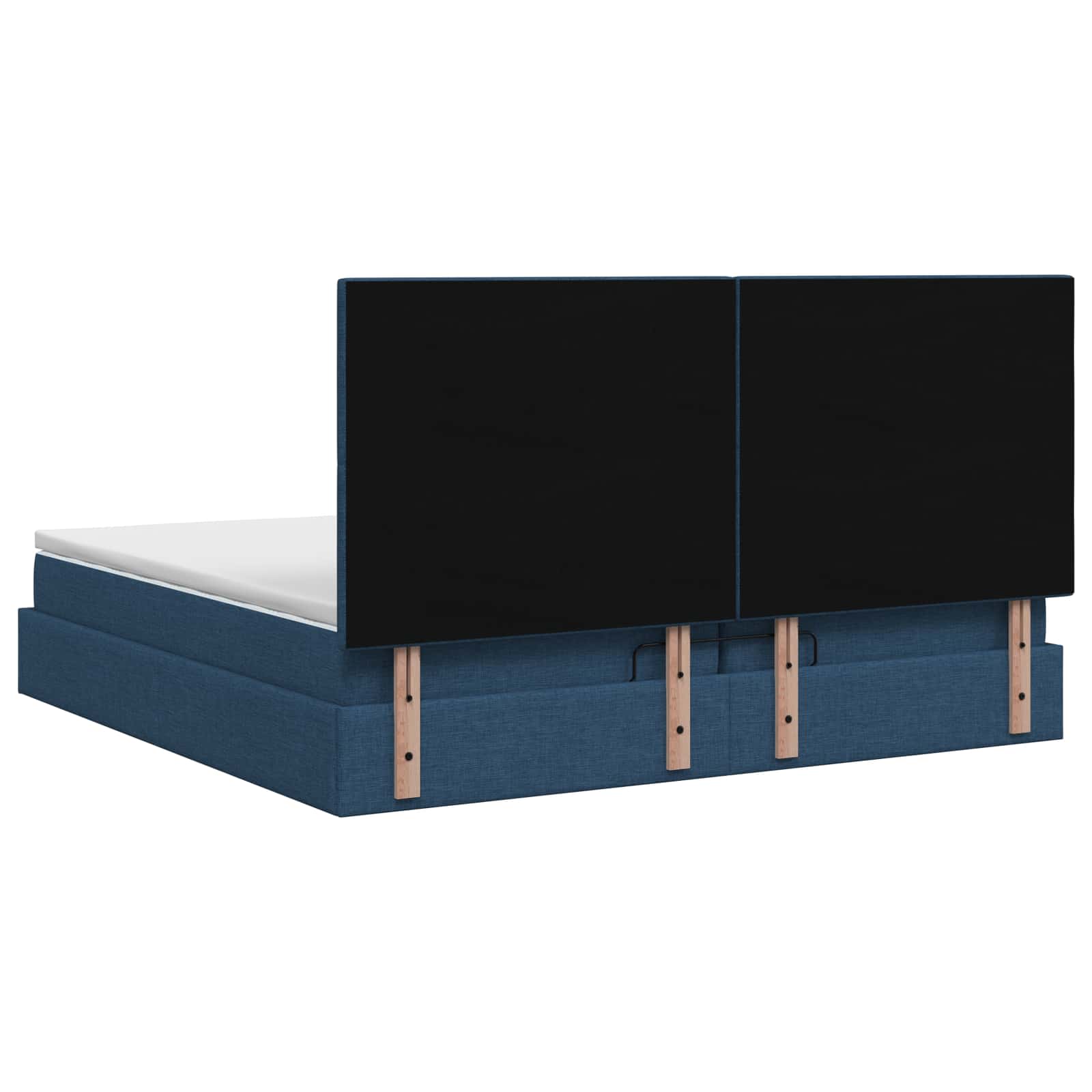 Ottoman Bed met Matrassen en LED Blauw 200 x 200 cm Stof
