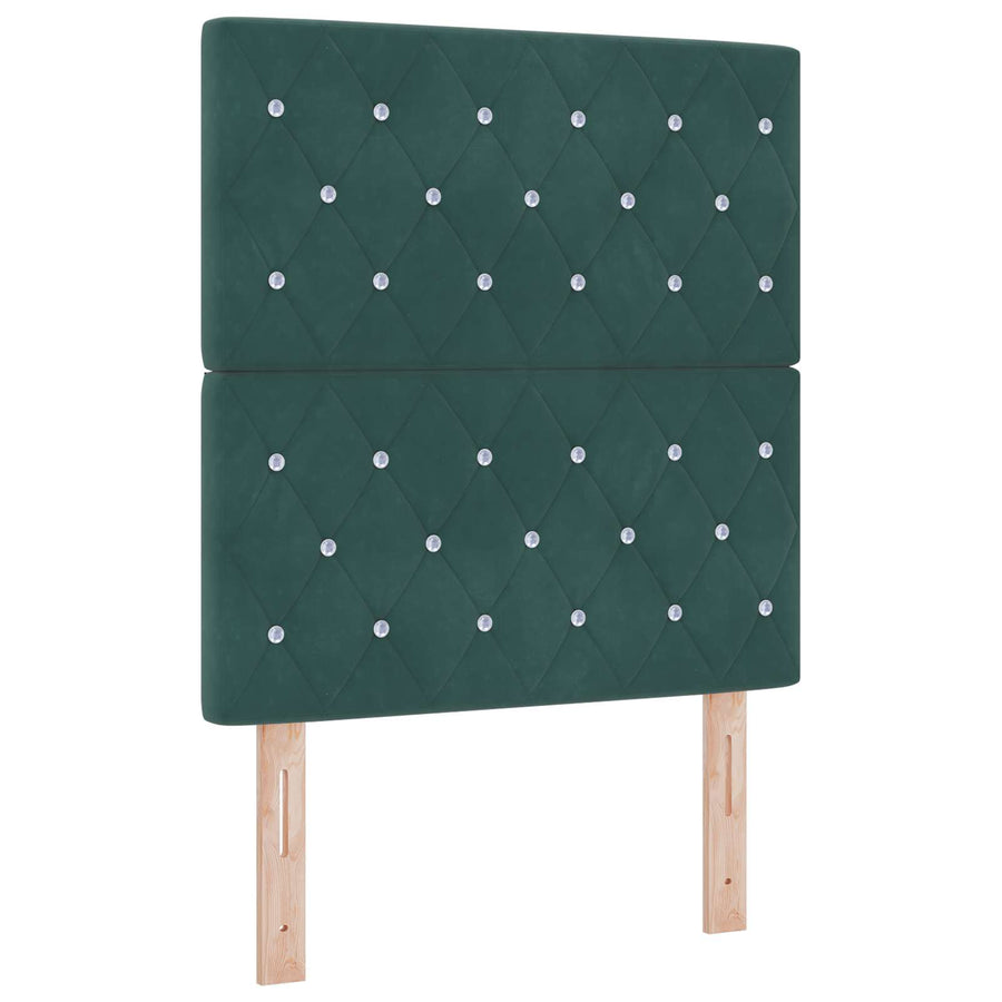 Ottoman Bed met Matrassen en LED Donkergroen 80 x 200 cm