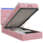 Ottoman bed met matras roze 90x190 cm