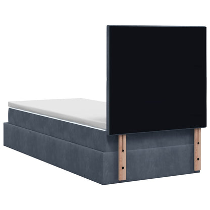 Ottoman Bed met Matrassen en LED Donkergrijs 90 x 200 cm