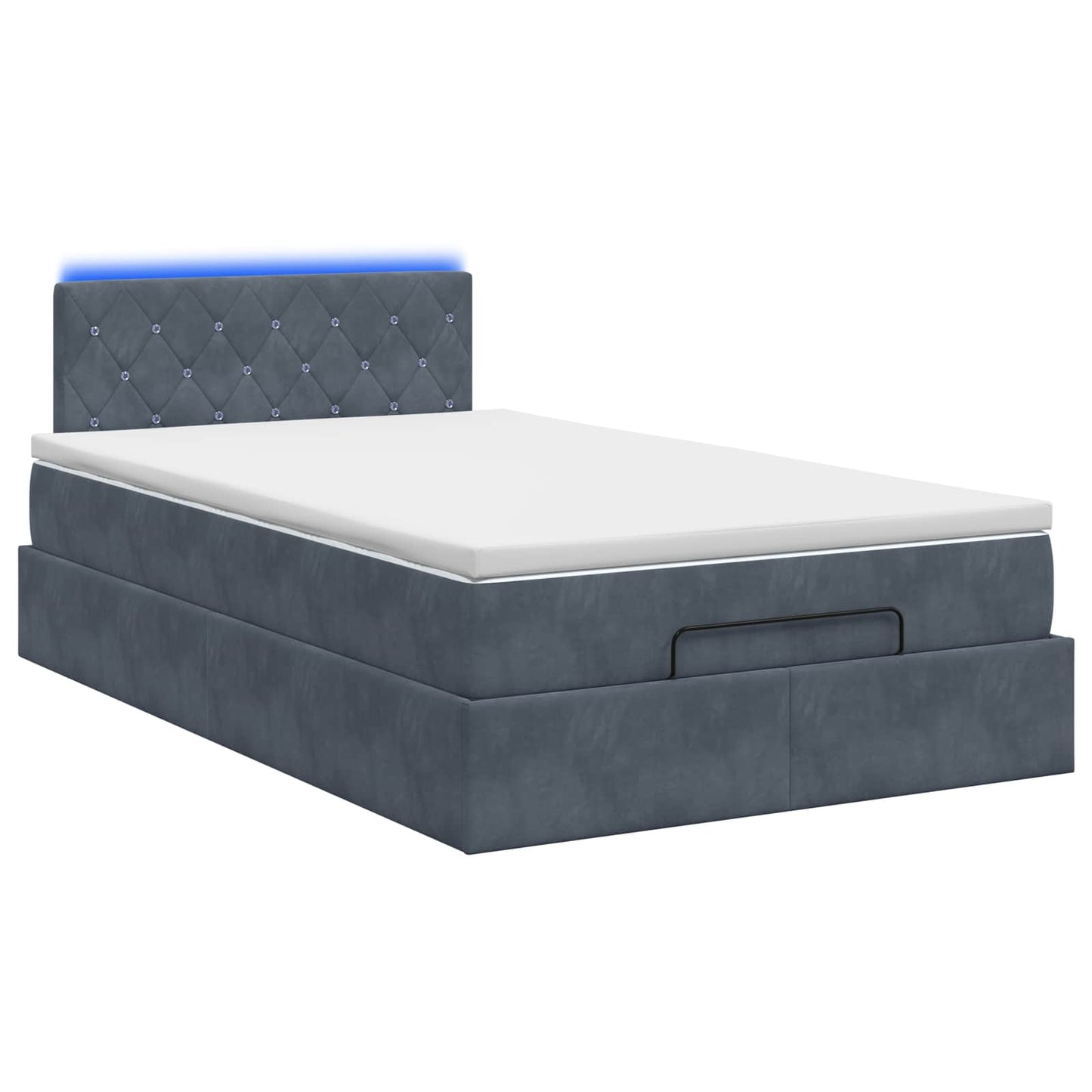 Ottoman Bed met Matrassen en LED Donkergrijs 120 x 190 cm