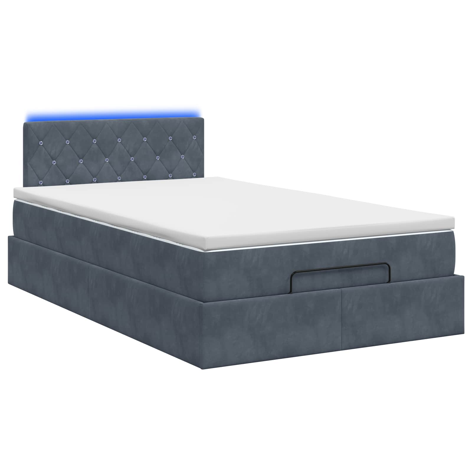 Ottoman Bed met Matrassen en LED Donkergrijs 120 x 190 cm