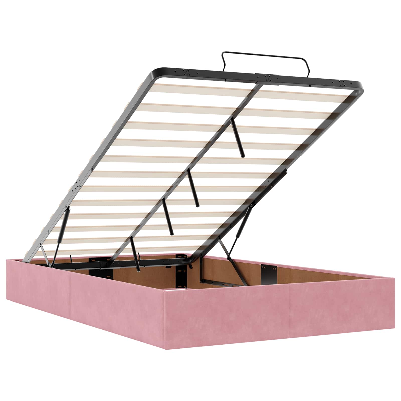 Ottoman Bed met Matrassen en LED Roze 120 x 190 cm fluweel