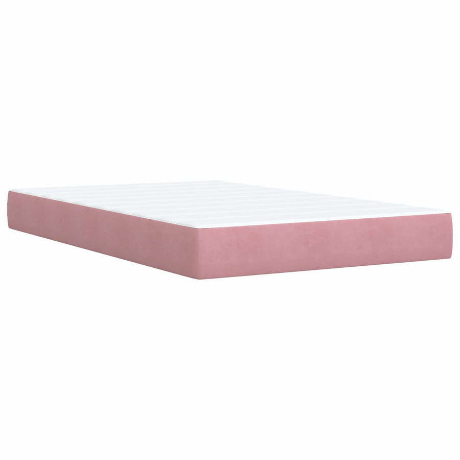 Ottoman Bed met Matrassen en LED Roze 120 x 190 cm fluweel