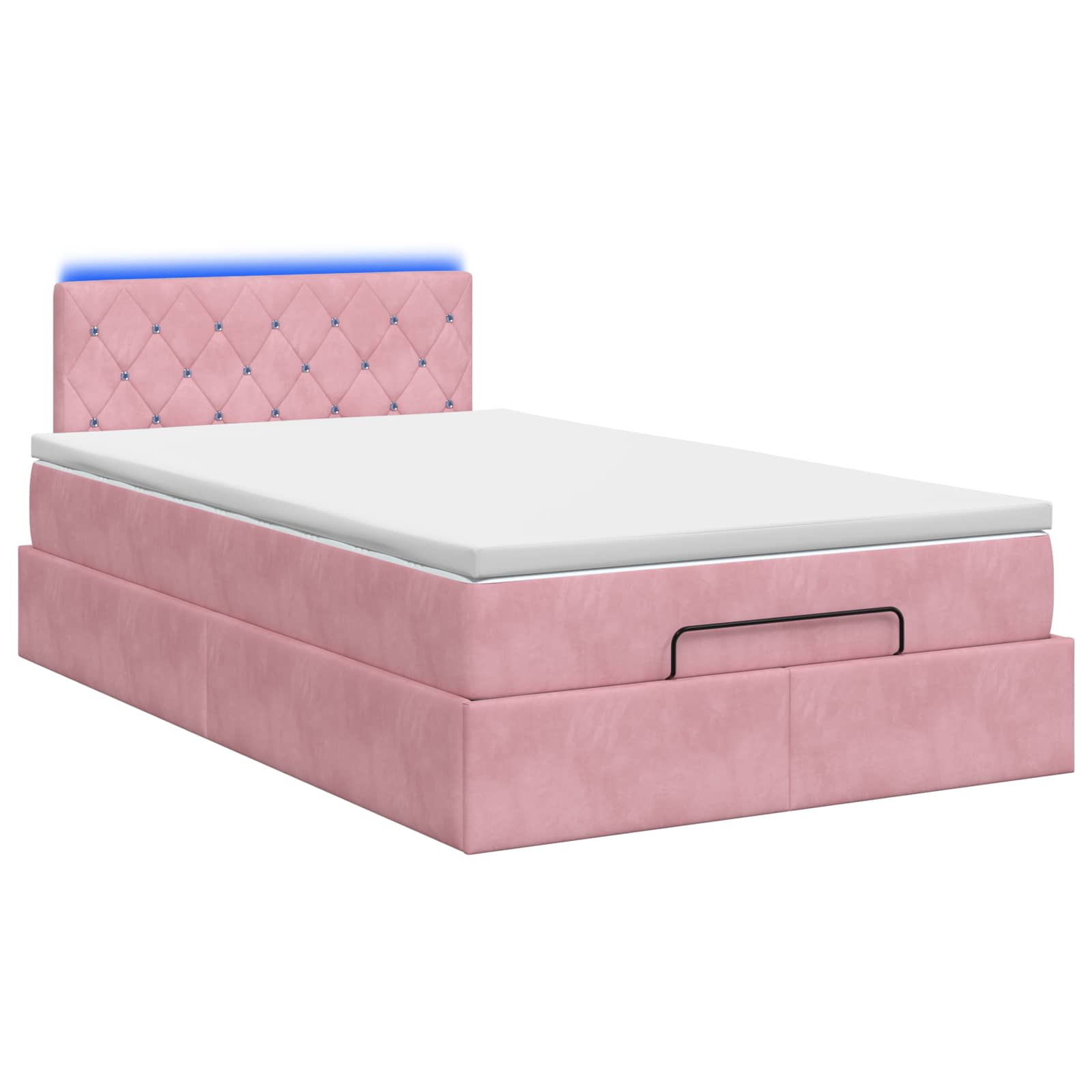 Ottoman Bed met Matrassen en LED Roze 120 x 190 cm fluweel