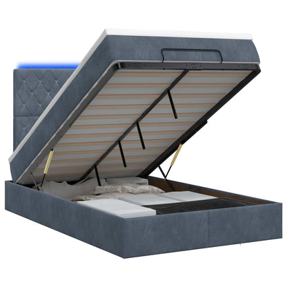 Ottoman Bed met Matrassen en LED Donkergrijs 120 x 200 cm