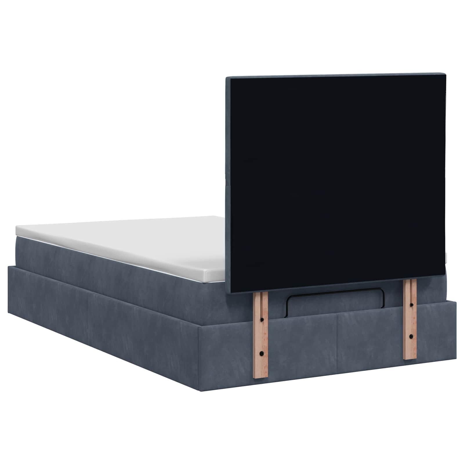 Ottoman Bed met Matrassen en LED Donkergrijs 120 x 200 cm