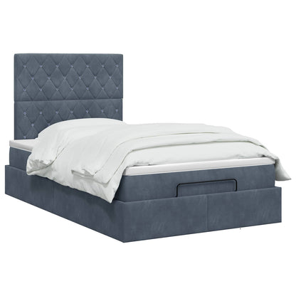 Ottoman Bed met Matrassen en LED Donkergrijs 120 x 200 cm