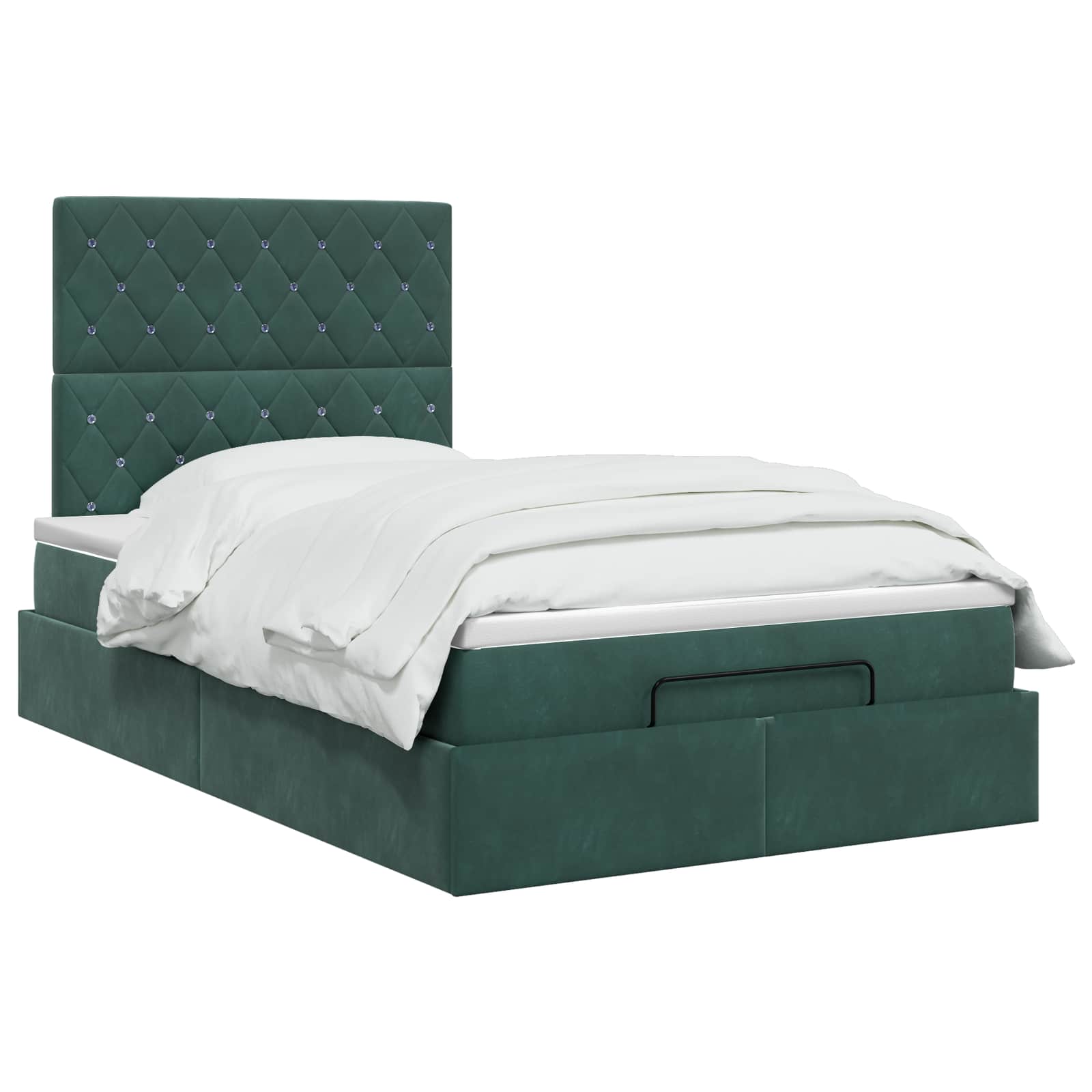 Ottoman Bed met Matrassen en LED Donkergroen 120 x 200 cm