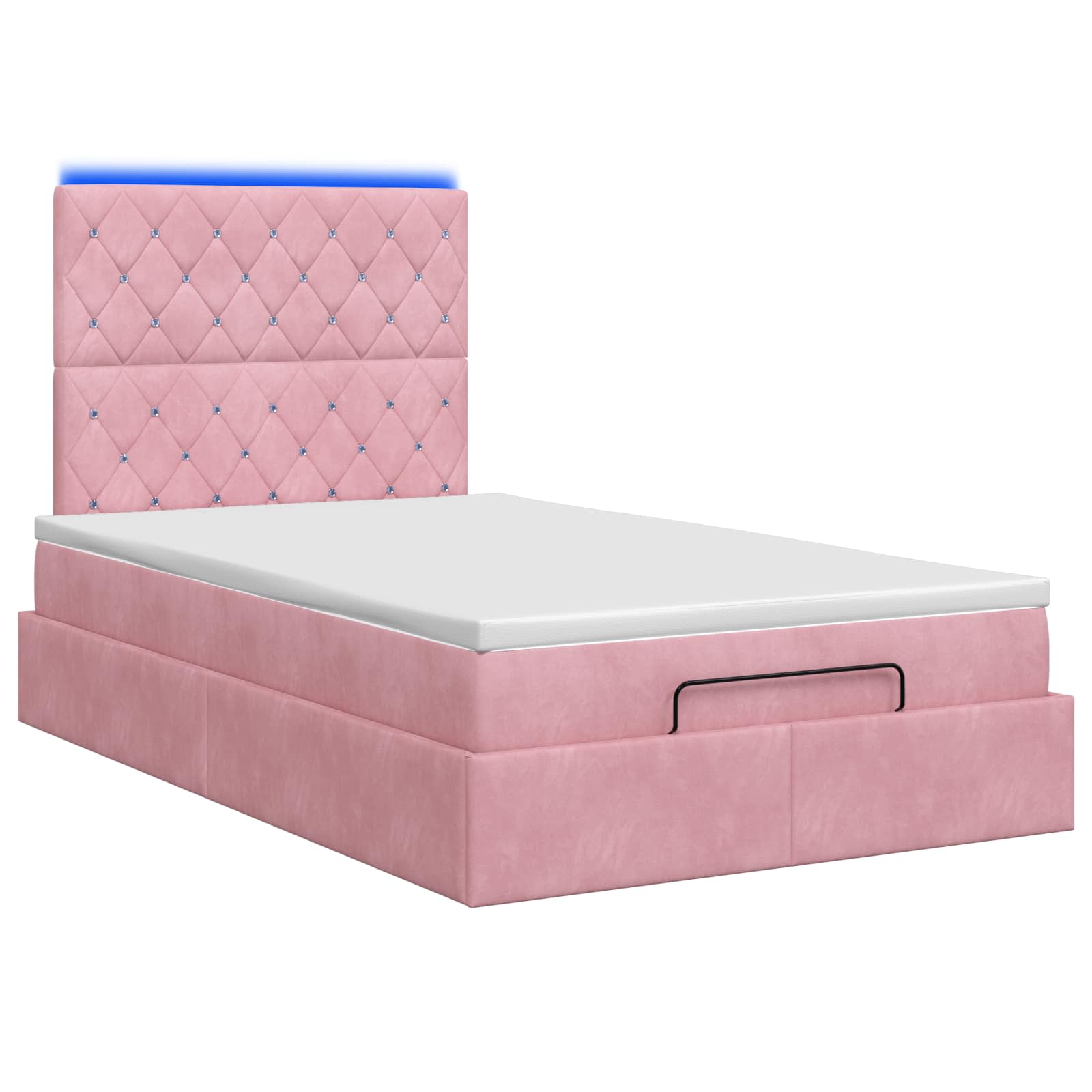 Ottoman Bed met Matrassen en LED Roze 120 x 200 cm fluweel