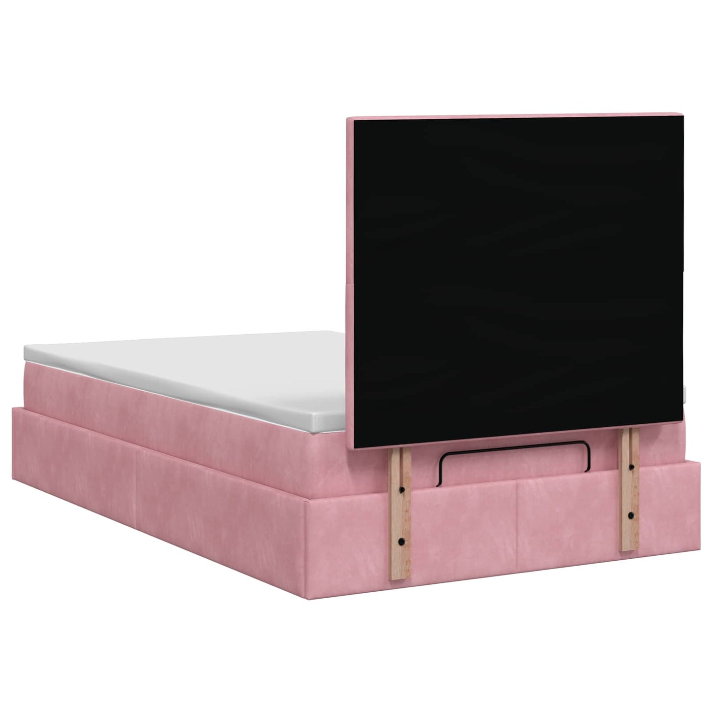 Ottoman Bed met Matrassen en LED Roze 120 x 200 cm fluweel