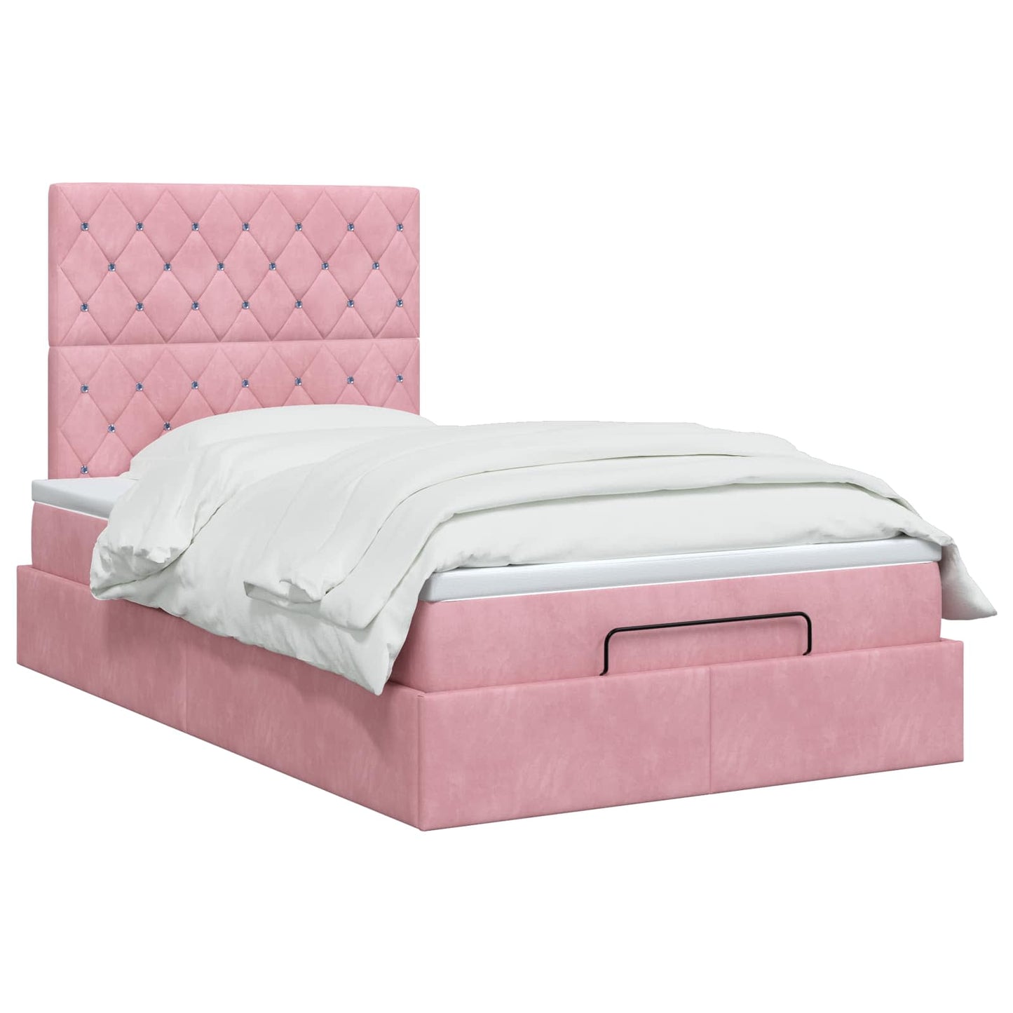 Ottoman Bed met Matrassen en LED Roze 120 x 200 cm fluweel