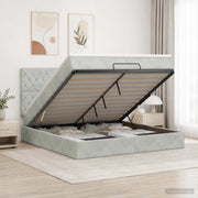 Ottoman bed 180x200 cm lichtgrijs met matras